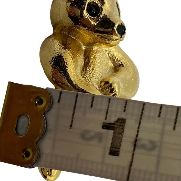 Teddy Bear Jewelry Brooch Pin Vintage Gerry’s Creations Womens Gold Tone C Clasp - Picture 8 of 15